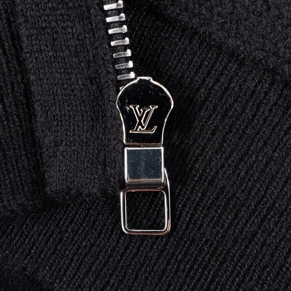 Exclusive Louis Vuitton Cashmere Zip-Up Hoodie Men's Small Black - Picture 7 of 13